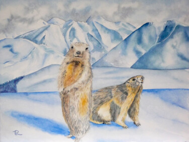 Painting titled "Aquarelle originale…" by Isabelle Redonnet, Original Artwork, Watercolor