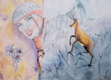 Ζωγραφική με τίτλο "AQUARELLE originale…" από Isabelle Redonnet, Αυθεντικά έργα τέχνης, Ακουαρέλα