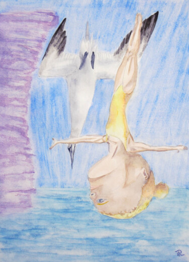 Pintura intitulada "AQUARELLE intitulée…" por Isabelle Redonnet, Obras de arte originais, Aquarela