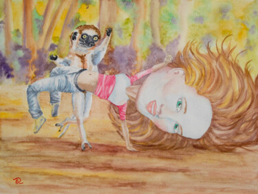 제목이 "AQUARELLE originale…"인 미술작품 Isabelle Redonnet로, 원작, 수채화