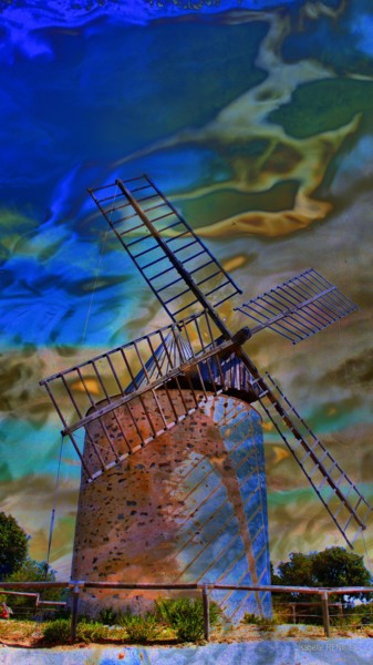 Photographie intitulée "Moulin de Porquerol…" par Isabelle Renimel, Œuvre d'art originale, Photo montage