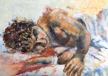 Peinture intitulée "jeune-homme qui fai…" par Isabelle Reygaerts, Œuvre d'art originale, Huile