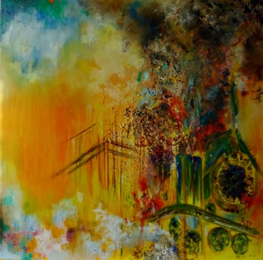 Peinture intitulée "Notre-Dame de Paris" par Isabelle Reygaerts, Œuvre d'art originale, Huile