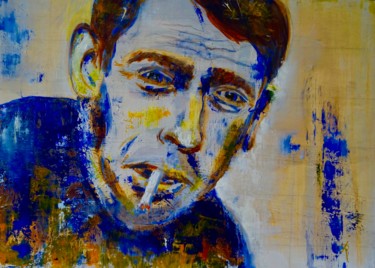 Painting titled "Brel" by Isabelle Reygaerts, Original Artwork, Oil Mounted on Wood Stretcher frame