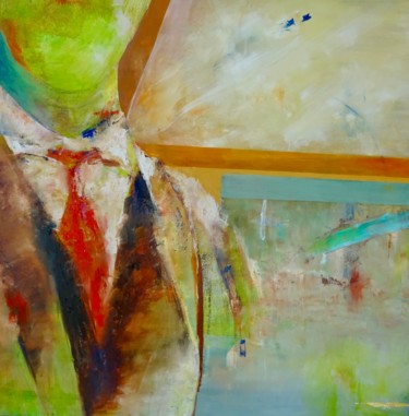 Peinture intitulée "le témoin" par Isabelle Reygaerts, Œuvre d'art originale, Huile Monté sur Châssis en bois