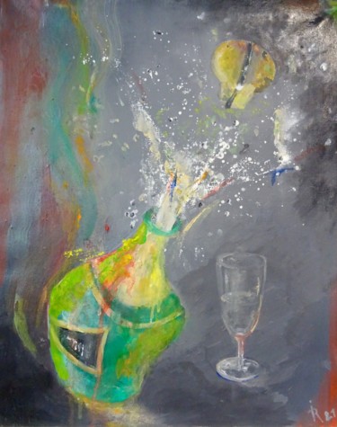Painting titled "bonne année!" by Isabelle Reygaerts, Original Artwork, Oil