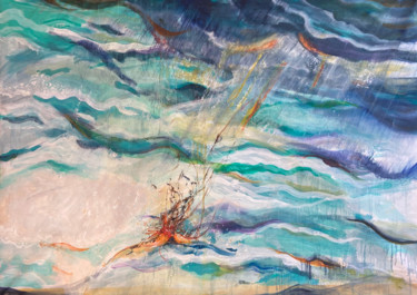 Malerei mit dem Titel "la nouvelle vague" von Isabelle Reygaerts, Original-Kunstwerk, Öl