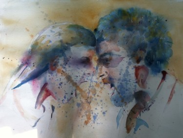 Painting titled "coup de gueule" by Isabelle Reygaerts, Original Artwork, Watercolor