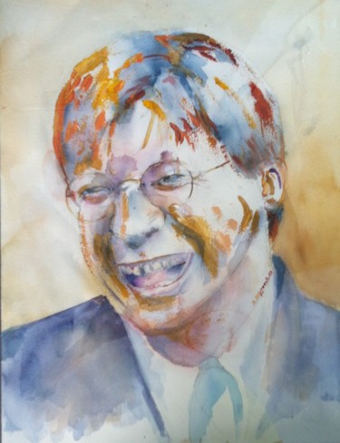 Schilderij getiteld "Guy Verhofstadt" door Isabelle Reygaerts, Origineel Kunstwerk, Acryl