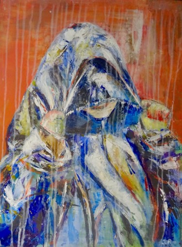 Картина под названием "l'enfant au capucho…" - Isabelle Reygaerts, Подлинное произведение искусства, Акрил