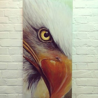 Painting titled "Aigle" by Isabelle Roye, Original Artwork, Oil