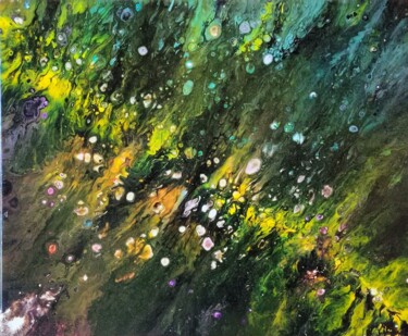 Painting titled "ASTEROIDES" by Isabelle Rozotte, Original Artwork, Acrylic