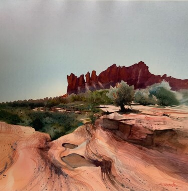 Painting titled "Sedona F4 57" by Isabelle Seruch Capouillez, Original Artwork, Watercolor