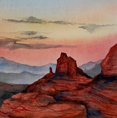 Painting titled "Sedona F1 120" by Isabelle Seruch Capouillez, Original Artwork, Watercolor