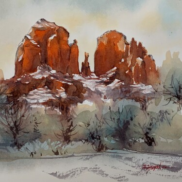 Painting titled "Sedona F1 118" by Isabelle Seruch Capouillez, Original Artwork, Watercolor