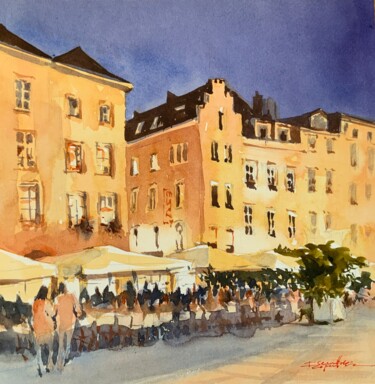 Painting titled "Metz" by Isabelle Seruch Capouillez, Original Artwork, Watercolor