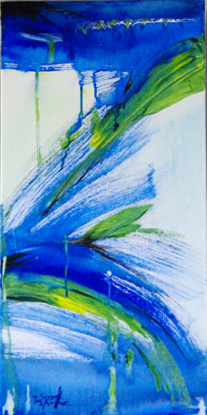 Painting titled "Bleu vert" by Isabelle Seruch Capouillez, Original Artwork
