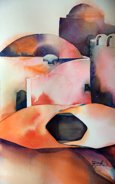 Painting titled "babouche pause" by Isabelle Seruch Capouillez, Original Artwork, Watercolor