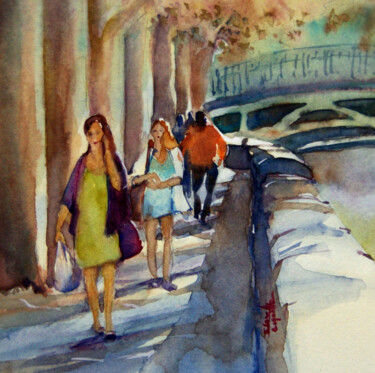 Painting titled "Aquarelle Toulouse…" by Isabelle Seruch Capouillez, Original Artwork, Watercolor