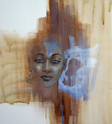 Painting titled "absence" by Isabelle Seruch Capouillez, Original Artwork, Acrylic Mounted on Wood Stretcher frame