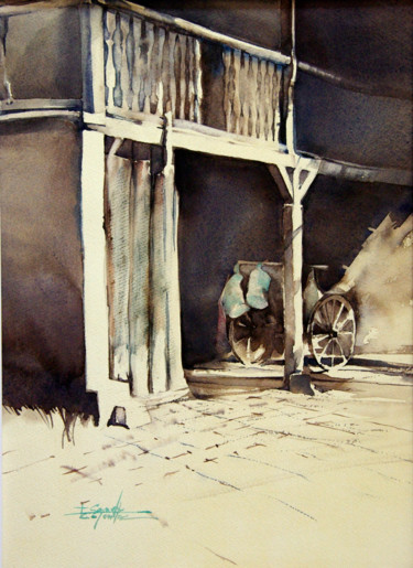 Painting titled "Campan" by Isabelle Seruch Capouillez, Original Artwork, Watercolor