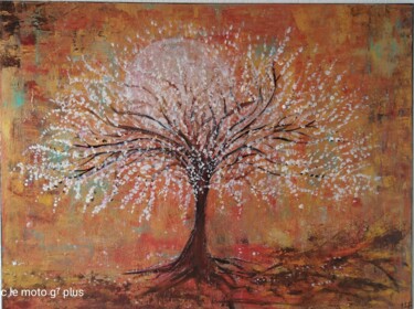 Картина под названием "Arbre zen" - Isabelle Sophie Bouscaud, Подлинное произведение искусства, Акрил Установлен на Деревянн…
