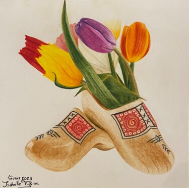 图画 标题为“Sabots Hollandais” 由Isabelle Tysiac, 原创艺术品, 铅笔