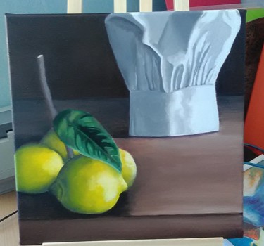 Painting titled "Citrons" by Isabelle Vaisse, Original Artwork, Oil