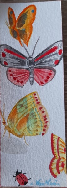 Pintura titulada "Papillons" por Isabelle Vautherin, Obra de arte original, Acuarela
