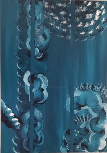 Картина под названием "MER" - Isabelle Vautherin, Подлинное произведение искусства, Акрил Установлен на Деревянная рама для…