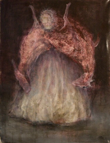 Peinture intitulée "Le collier de proies" par Isabelle Vialle, Œuvre d'art originale, Pigments Monté sur Châssis en bois