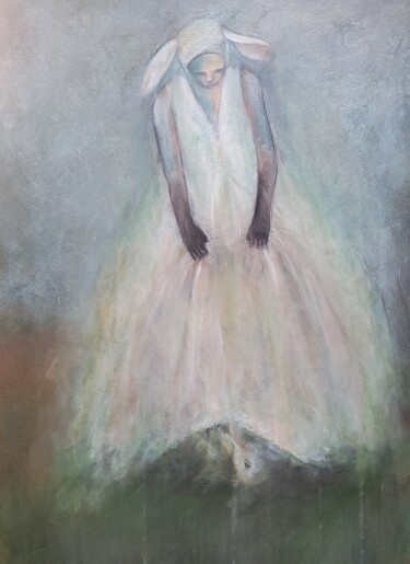 Pittura intitolato "Alice" da Isabelle Vialle, Opera d'arte originale, Olio Montato su Telaio per barella in legno