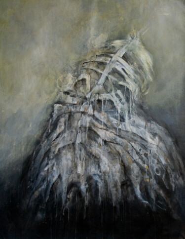 Картина под названием "Extimité" - Isabelle Vialle, Подлинное произведение искусства, Пигменты Установлен на Деревянная рама…