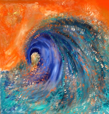 Painting titled "La vague" by Isabelle Wachsmuth, Original Artwork, Acrylic