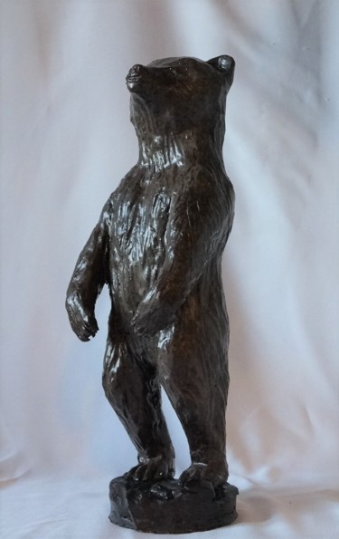 Sculpture titled "Ours debout" by Isabelle Zwang, Original Artwork, Ceramics