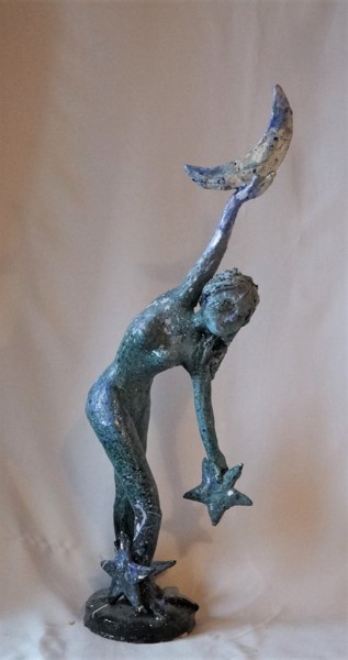Sculpture titled "Les astres sont tom…" by Isabelle Zwang, Original Artwork, Terra cotta