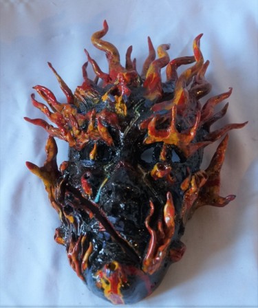 Sculpture titled "le feu" by Isabelle Zwang, Original Artwork, Ceramics