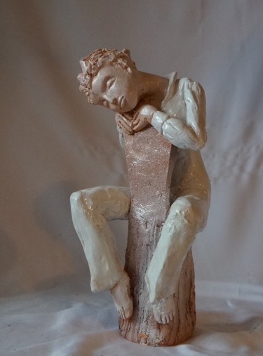 Skulptur mit dem Titel "TRISTESSE" von Isabelle Zwang, Original-Kunstwerk, Keramik