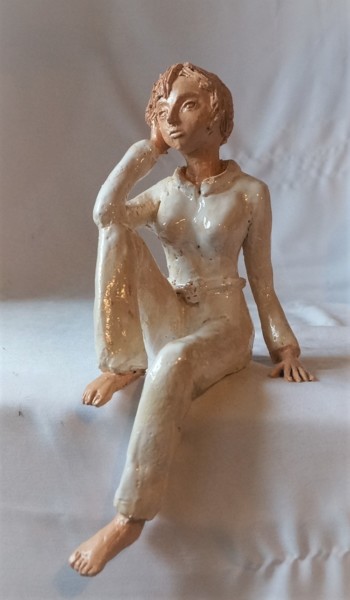 Sculpture intitulée "MELANCOLIE" par Isabelle Zwang, Œuvre d'art originale, Céramique