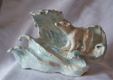 Sculpture titled "Sous une vague de g…" by Isabelle Zwang, Original Artwork, Ceramics