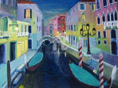 Painting titled "Venise" by Isabelle Blot, Original Artwork, Oil