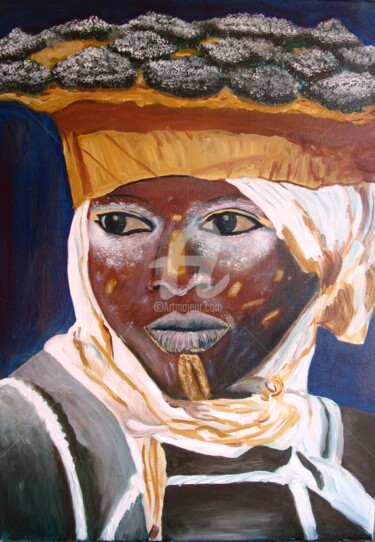 Painting titled "Le guyanais" by Isabelle Blot, Original Artwork, Oil Mounted on Wood Stretcher frame