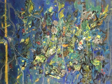 Painting titled "Petit bleu" by Isabelle Andrau, Original Artwork, Acrylic