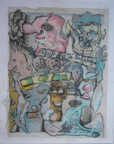 Peinture intitulée "Métro" par Isabelle Bardin, Œuvre d'art originale, Pastel