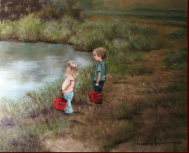Painting titled "kids-with-pails-201…" by Isabelle Berner, Original Artwork