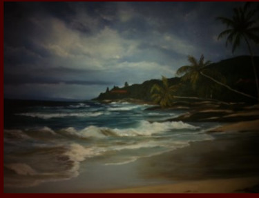 Painting titled "ocean-palms-2018-07…" by Isabelle Berner, Original Artwork