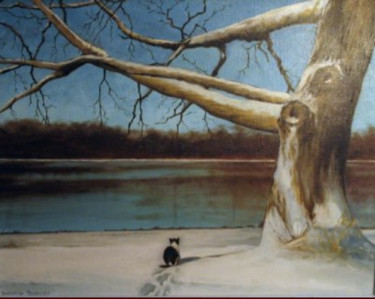 Painting titled "winter-cat-2018-07-…" by Isabelle Berner, Original Artwork