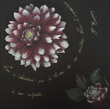 "Dahlia" başlıklı Tablo Isabelle Blanchon tarafından, Orijinal sanat, Guaş boya