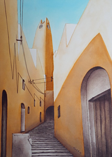 Pintura intitulada "Ruelle à Ghardaïa -…" por Isabelle Blanchon, Obras de arte originais, Tinta