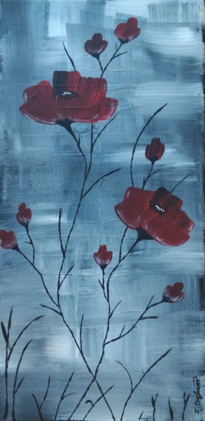 Peinture intitulée "Poppies" par Isalyne, Œuvre d'art originale, Acrylique